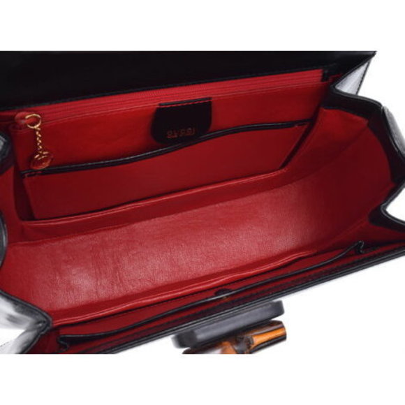 Gucci Handbag bamboo leather black strap - Picture 8 of 12